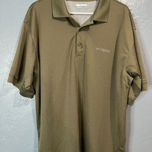 Columbia PFG Performance Fishing Gear Green Polo Shirt - Men's Large (L)